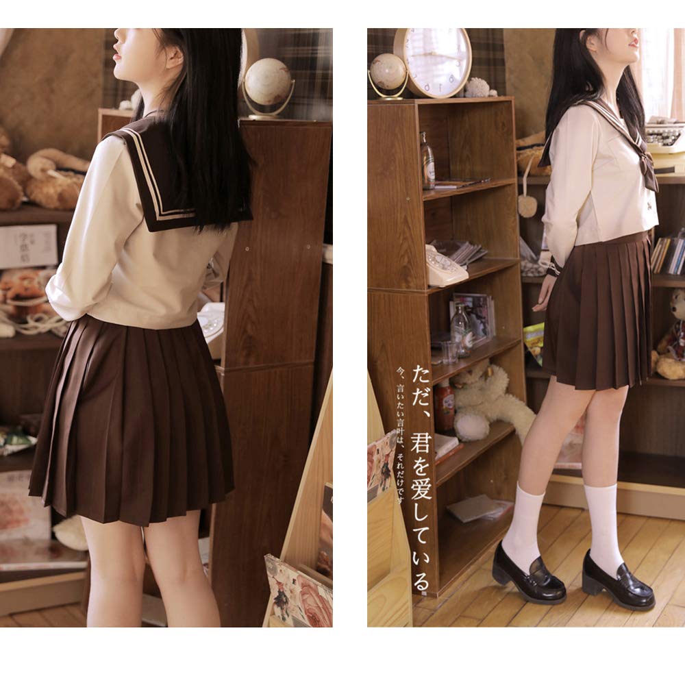 Amazon | セーラー服 刺繍 コスチューム 3点セット 半袖 長袖 JK制服